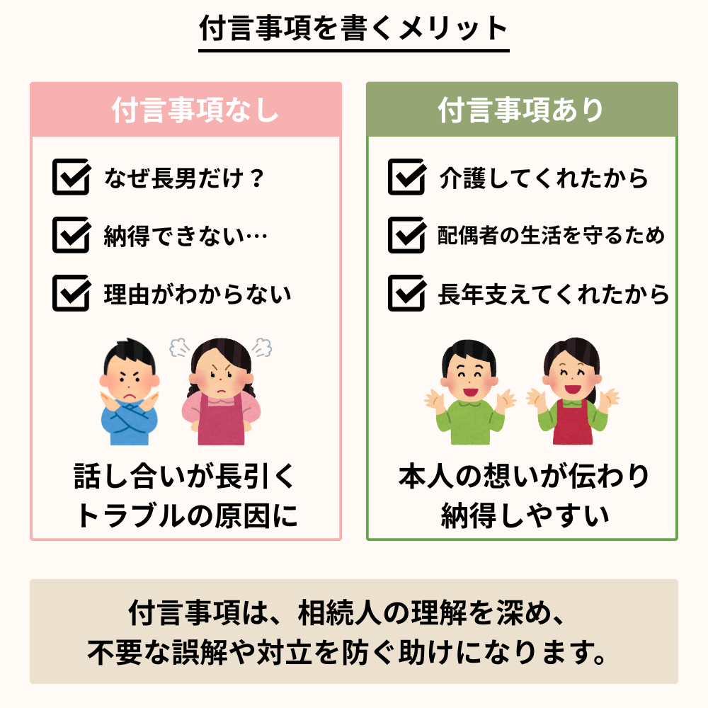 付言事項を書くメリット